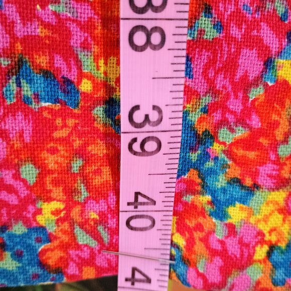 EUC: Vintage 60s Hong Kong Red & Orange Floral Cotton Midi Dress Size see desc - Picture 8 of 8